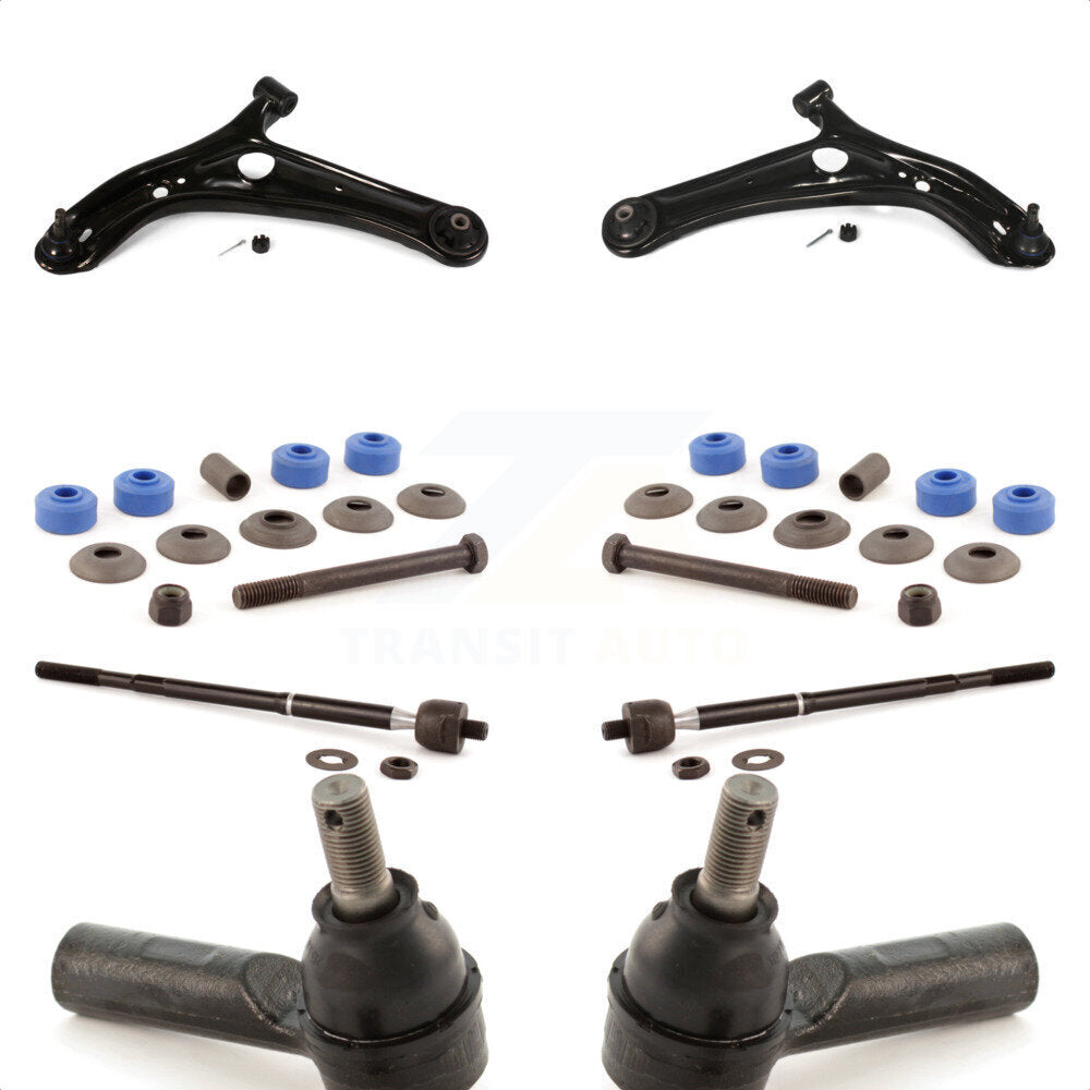 Front Suspension Control Arm And Ball Joint Assembly Steering Tie Rod End Stabilizer Bar Link Kit (8Pc) For 2004-2005 Toyota Echo Power steering system KTR-100454