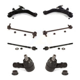 Front Suspension Control Arm And Ball Joint Assembly Steering Tie Rod End Stabilizer Bar Link Kit (8Pc) For 2005-2009 Kia Spectra Spectra5 KTR-100461