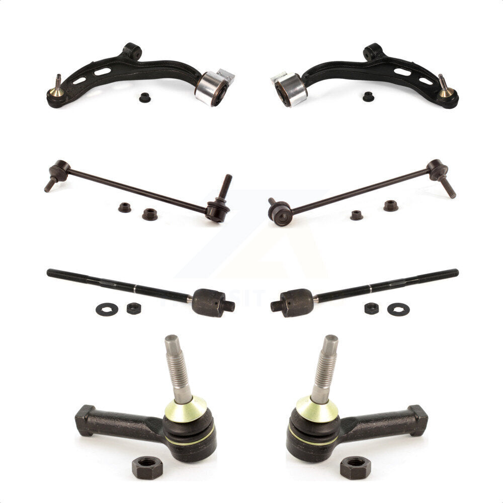 Front Suspension Control Arm And Ball Joint Assembly Steering Tie Rod End Stabilizer Bar Link Kit (8Pc) For 2009 Lincoln MKS KTR-100473
