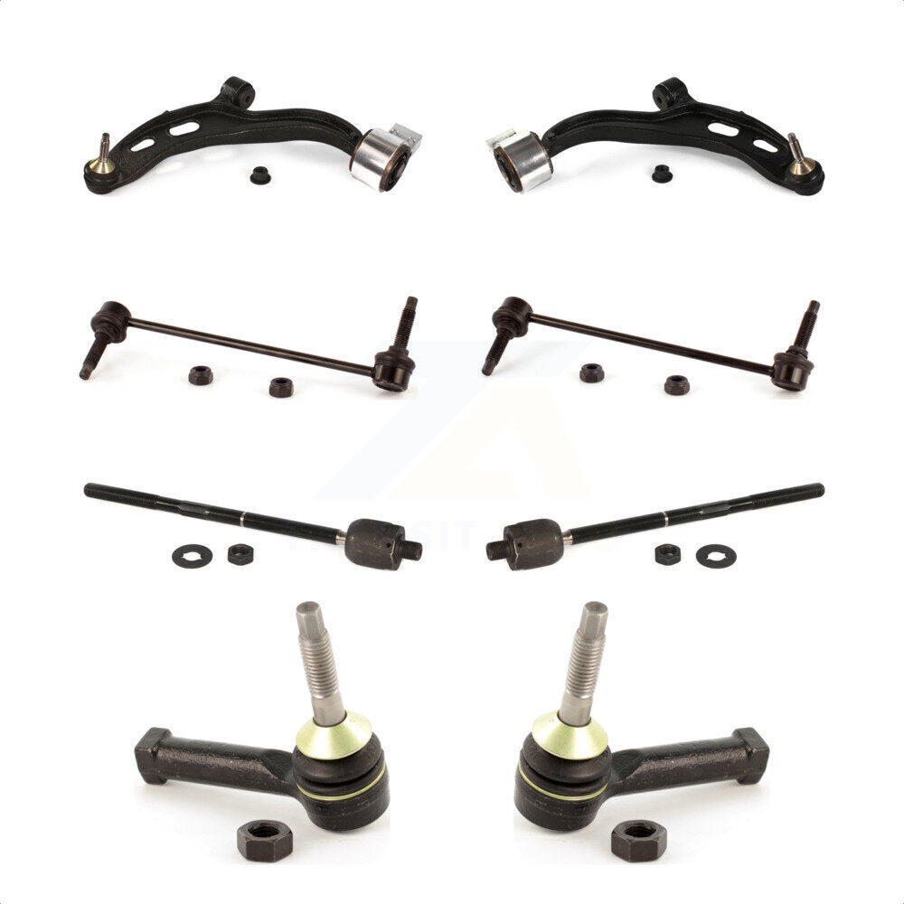 Front Suspension Control Arm And Ball Joint Assembly Steering Tie Rod End Stabilizer Bar Link Kit (8Pc) For Ford Flex Lincoln MKS MKT KTR-100474