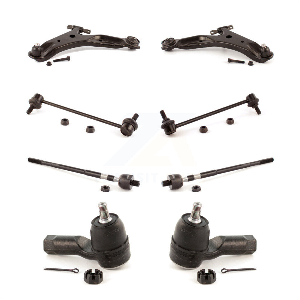 Front Suspension Control Arm And Ball Joint Assembly Steering Tie Rod End Stabilizer Bar Link Kit (8Pc) For 2001-2006 Hyundai Santa Fe KTR-100479