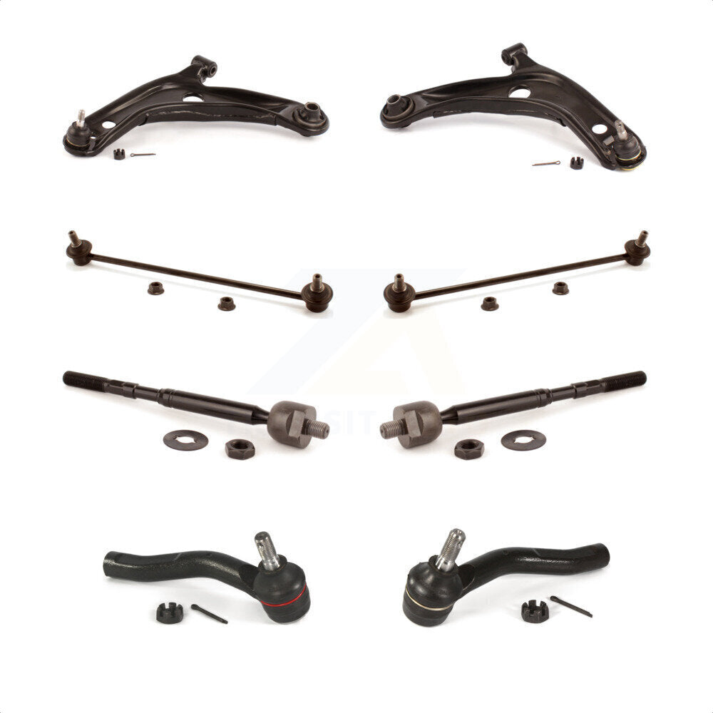Front Suspension Control Arm And Ball Joint Assembly Steering Tie Rod End Stabilizer Bar Link Kit (8Pc) For 2006-2008 Toyota Yaris KTR-100550