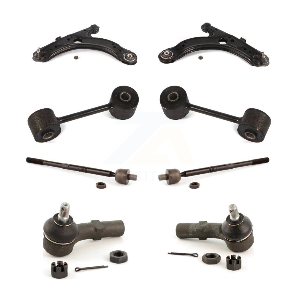 Front Suspension Control Arm And Ball Joint Assembly Steering Tie Rod End Stabilizer Bar Link Kit (8Pc) For 2006 Volkswagen Jetta 7th 8th Digit Of VIN Is "9M" Or "1J" KTR-100560