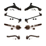Front Suspension Control Arm And Ball Joint Assembly Steering Tie Rod End Stabilizer Bar Link Kit (8Pc) For 2012-2013 Hyundai Sonata GL GLS 10.63" Center To Length KTR-100572