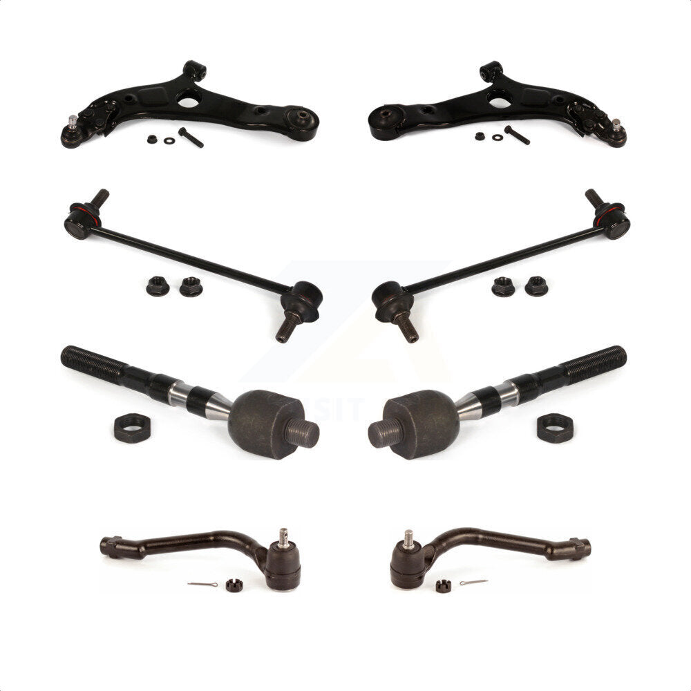 Front Suspension Control Arm And Ball Joint Assembly Steering Tie Rod End Stabilizer Bar Link Kit (8Pc) For 2014 Hyundai Sonata SE KTR-100573