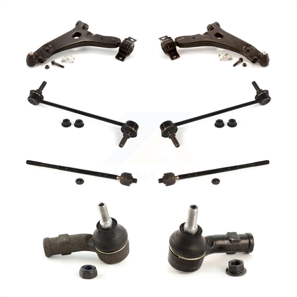 Front Suspension Control Arm And Ball Joint Assembly Steering Tie Rod End Stabilizer Bar Link Kit (8Pc) For Ford Focus KTR-100583