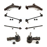 Front Suspension Control Arm And Ball Joint Assembly Steering Tie Rod End Stabilizer Bar Link Kit (8Pc) For Ford Focus KTR-100583