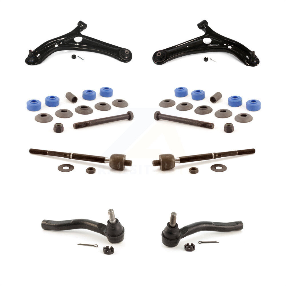 Front Suspension Control Arm And Ball Joint Assembly Steering Tie Rod End Stabilizer Bar Link Kit (8Pc) For 2004-2005 Toyota Echo Manual steering system KTR-100588