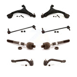 Front Suspension Control Arm And Ball Joint Assembly Steering Tie Rod End Stabilizer Bar Link Kit (8Pc) For 2012-2013 Hyundai Sonata GL GLS 12.64" Center To Length KTR-100608