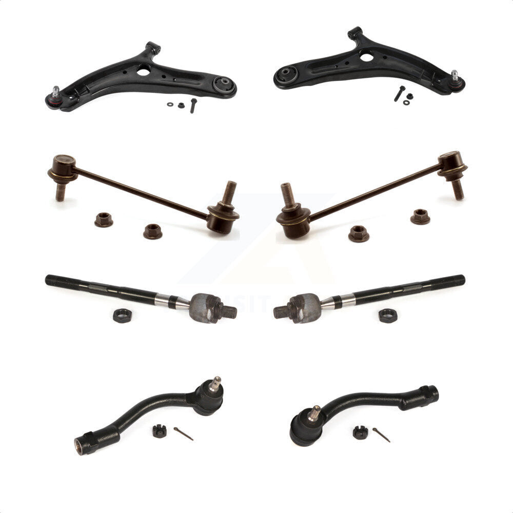 Front Suspension Control Arm And Ball Joint Assembly Steering Tie Rod End Stabilizer Bar Link Kit (8Pc) For 2010-2011 Kia Soul Automatic transmission KTR-100615