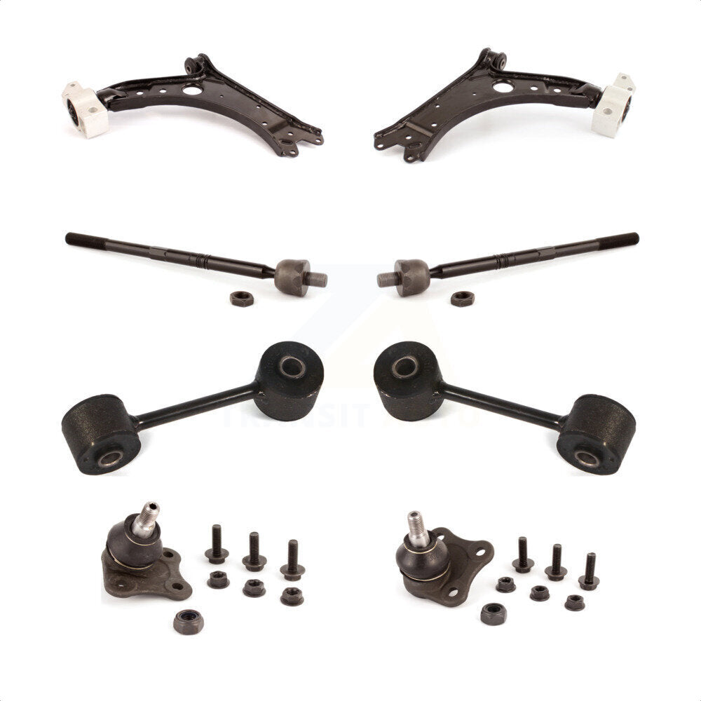Front Suspension Control Arm Steering Tie Rod End Stabilizer Bar Link Ball Joint Kit (8Pc) For 2006 Volkswagen Jetta 2.0T Value Edition 2.5 Europa Trendline 475 Aniversario Soccer 1 2 Winter TDI 7th And 8th Digit Of VIN Is "9M" Or "1J" KTR-101104