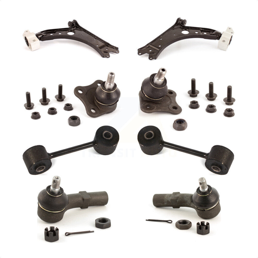 Front Suspension Control Arm Steering Tie Rod End Stabilizer Bar Link Ball Joint Kit (8Pc) For Volkswagen Jetta 7th And 8th Digit Of VIN Is "9M" Or "1J" KTR-101108