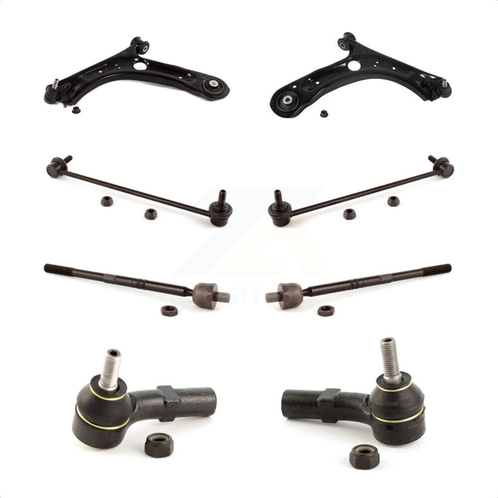 Front Suspension Control Arm And Ball Joint Assembly Steering Tie Rod End Stabilizer Bar Link Kit (8Pc) For Volkswagen Jetta KTR-101604