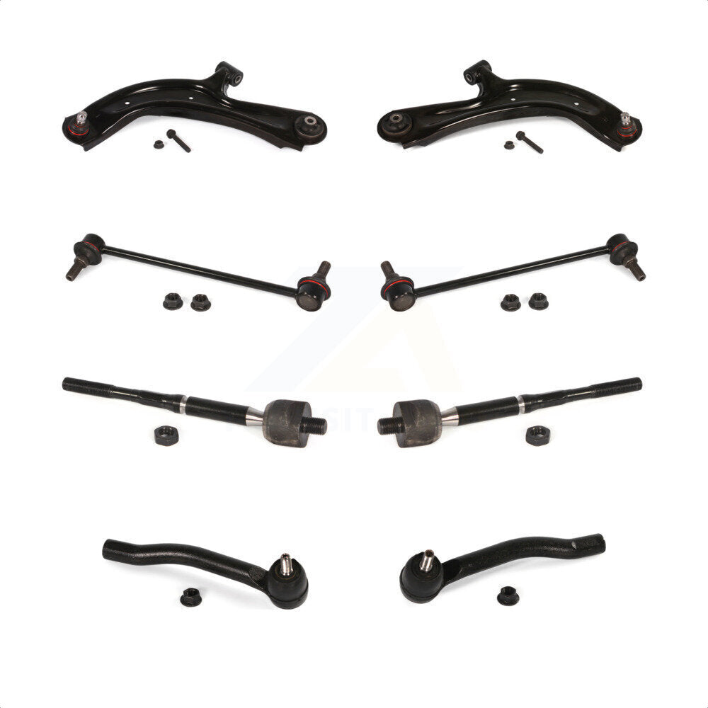 Front Suspension Control Arm And Ball Joint Assembly Steering Tie Rod End Stabilizer Bar Link Kit (8Pc) For Nissan Sentra NV200 KTR-101606
