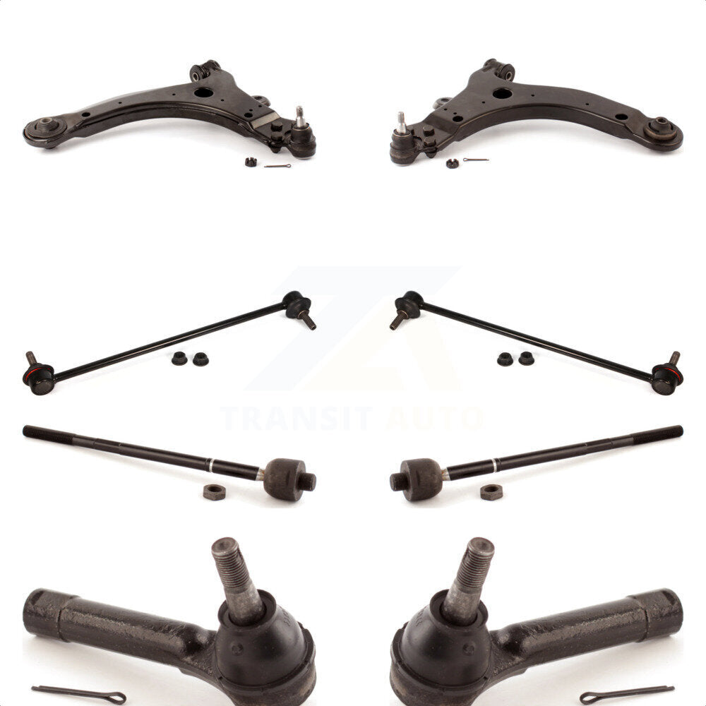 Front Suspension Control Arm And Ball Joint Assembly Steering Tie Rod End Stabilizer Bar Link Kit (8Pc) For 2005 Pontiac Montana Base with FWD KTR-101612