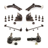 Front Suspension Control Arm Steering Tie Rod End Stabilizer Bar Link Ball Joint Kit (8Pc) For 2007 Volkswagen Jetta 2.0T 2.5 Europa Trendline Wolfsburg Edition TDI To VIN 9M7631263 KTR-103175