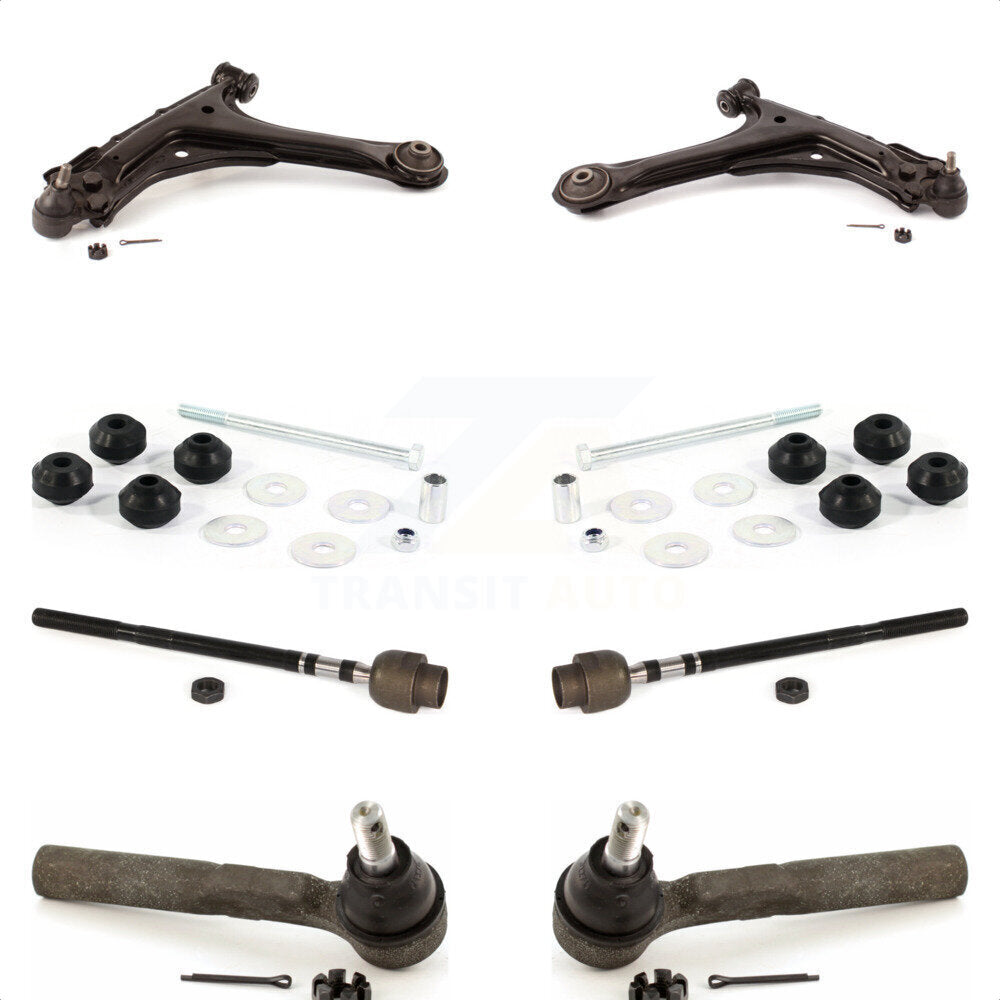 Front Suspension Control Arm And Ball Joint Assembly Steering Tie Rod End Stabilizer Bar Link Kit (8Pc) For 1995-2005 Chevrolet Cavalier Pontiac Sunfire With FE1 KTR-103195