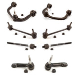Front Suspension Control Arm And Ball Joint Assembly Steering Tie Rod End Stabilizer Bar Link Kit (8Pc) For Ford F-150 Studs Face The Same Direction KTR-103204