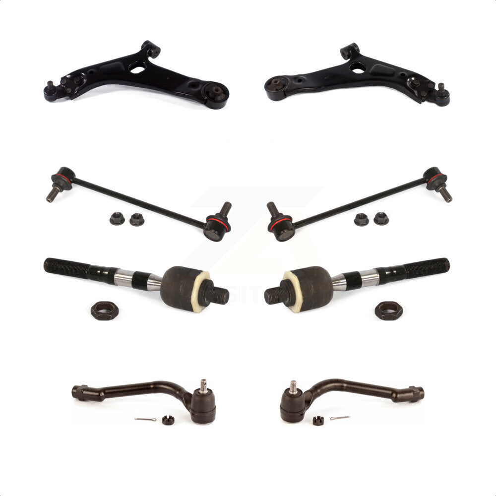Front Suspension Control Arm And Ball Joint Assembly Steering Tie Rod End Stabilizer Bar Link Kit (8Pc) For Hyundai Tucson Kia Sportage KTR-103230