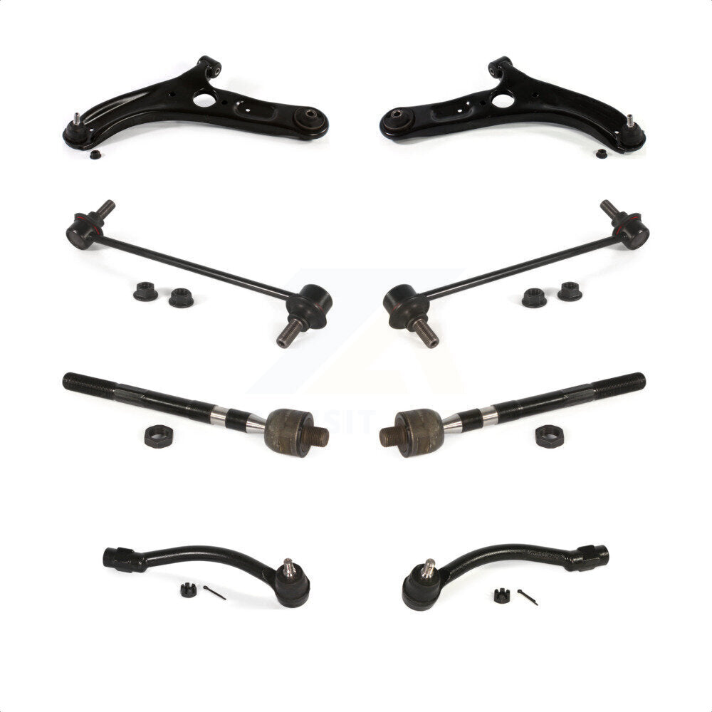 Front Suspension Control Arm And Ball Joint Assembly Steering Tie Rod End Stabilizer Bar Link Kit (8Pc) For Hyundai Elantra Coupe Vehicles Manufactured In USA KTR-103231