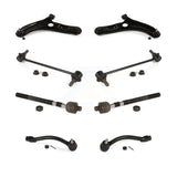 Front Suspension Control Arm And Ball Joint Assembly Steering Tie Rod End Stabilizer Bar Link Kit (8Pc) For Hyundai Elantra Coupe Vehicles Manufactured In USA KTR-103231