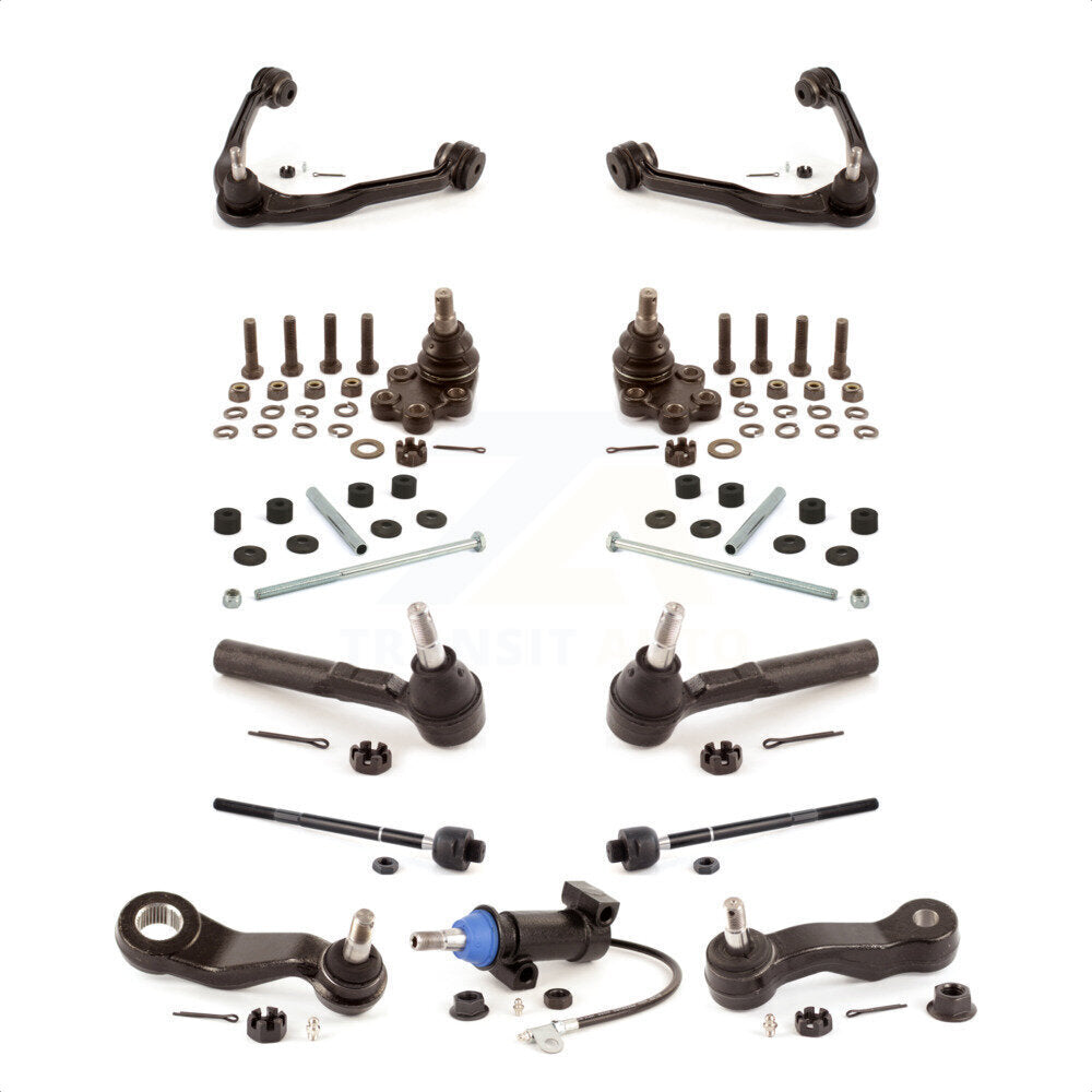Front Control Arms Assembly And Lower Ball Joints Tie Rods Link Sway Bar Suspension Kit (13Pc) For 2007-2007 Chevrolet Silverado 1500 Classic GMC Sierra Without Frame Bracket RWD with Coil front springs Rack steering type KTR-103418