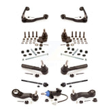 Front Control Arms Assembly And Lower Ball Joints Tie Rods Link Sway Bar Suspension Kit (13Pc) For 2007-2007 Chevrolet Silverado 1500 Classic GMC Sierra Without Frame Bracket RWD with Coil front springs Rack steering type KTR-103418