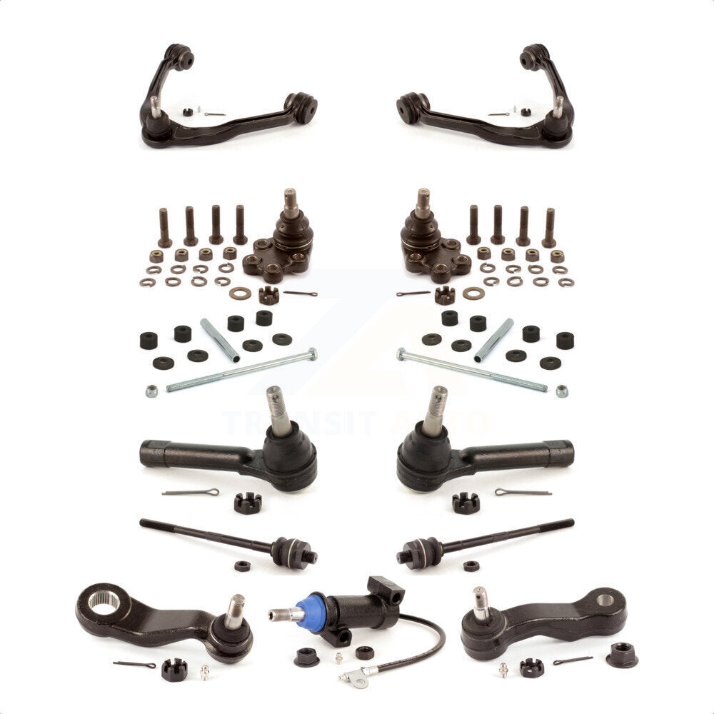 Front Control Arms Assembly And Lower Ball Joints Tie Rods Link Sway Bar Suspension Kit (13Pc) For 2007-2007 Chevrolet Silverado 1500 Classic GMC Sierra Without Frame Bracket RWD with Coil front springs Gear steering type KTR-103420