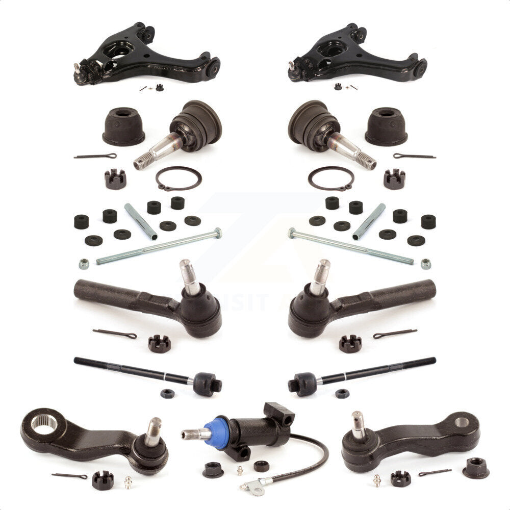 Front Control Arms Assembly And Tie Rods Link Sway Bar Upper Ball Joints Suspension Kit (13Pc) For 2007-2007 Chevrolet Silverado 1500 Classic GMC Sierra Without Frame Bracket RWD with Coil front springs Rack steering type KTR-103460