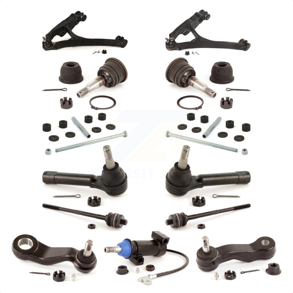 Front Control Arms Assembly And Tie Rods Link Sway Bar Upper Ball Joints Suspension Kit (13Pc) For Chevrolet Silverado 1500 GMC Tahoe Sierra Suburban Yukon Avalanche XL Cadillac Classic Escalade ESV EXT Without Frame Bracket KTR-103474