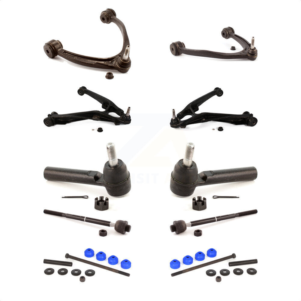 Front Control Arms Assembly And Lower Ball Joints Tie Rods Link Sway Bar Suspension Kit (10Pc) For Chevrolet Silverado 1500 GMC Sierra Tahoe Suburban Yukon Cadillac XL Avalanche Escalade ESV EXT KTR-103535