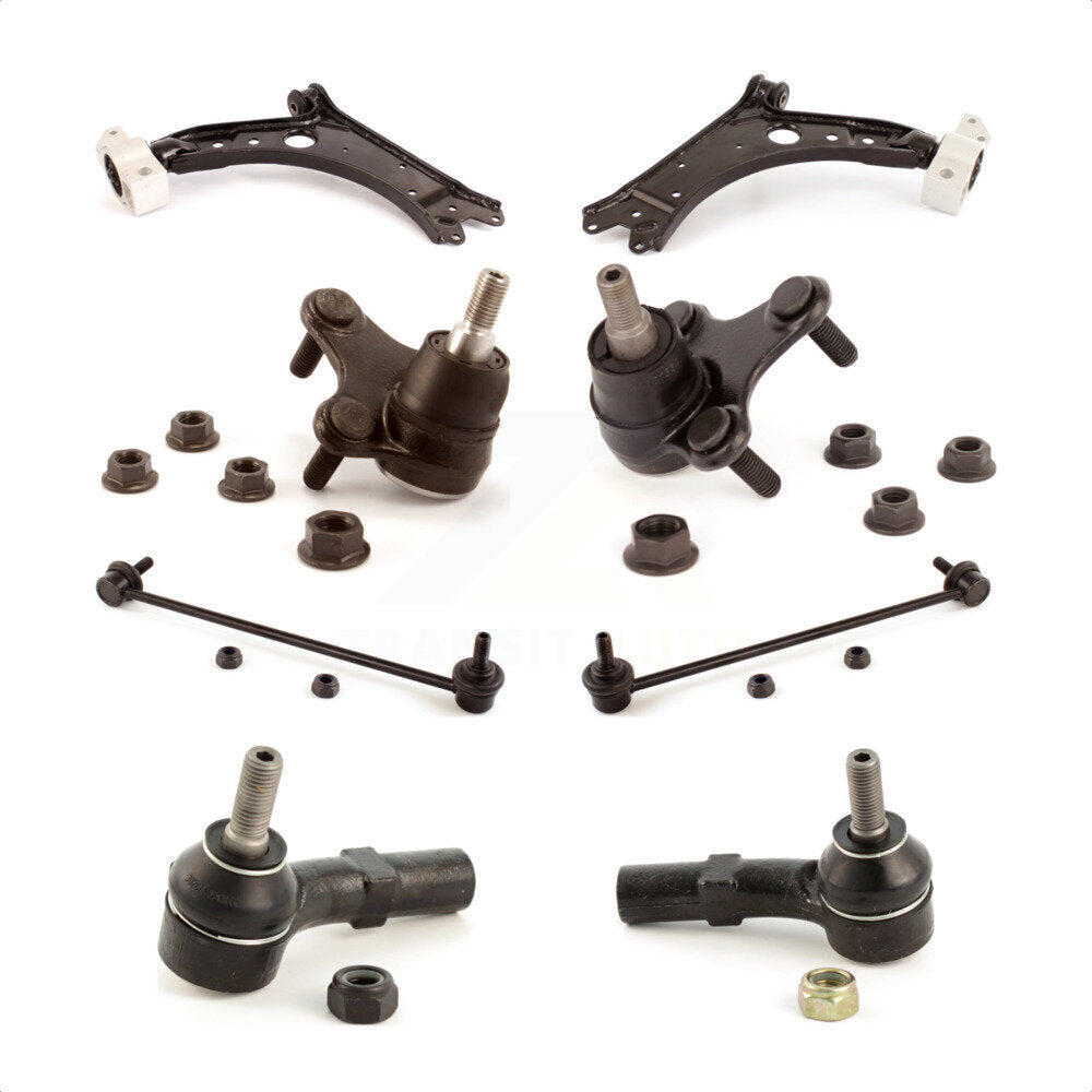 Front Suspension Control Arm Steering Tie Rod End Stabilizer Bar Link Ball Joint Kit (8Pc) For 2015 Volkswagen Golf KTR-103669