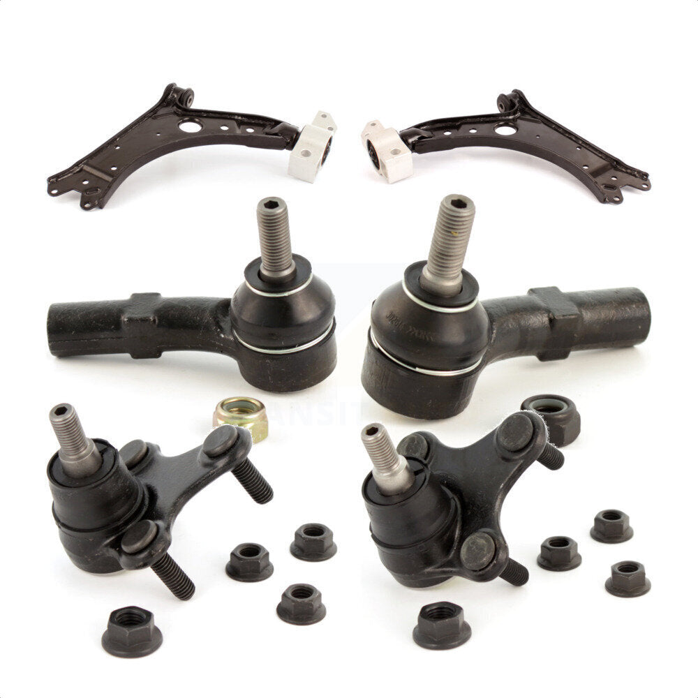 Front Suspension Control Arm With Tie Rod End And Ball Joint Kit (6Pc) For Volkswagen Jetta GTI Rabbit Golf Audi A3 Eos Quattro KTR-103980