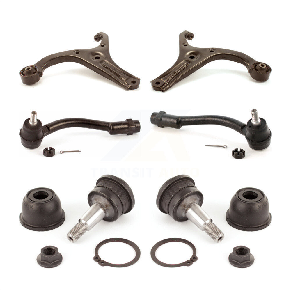Front Suspension Control Arm With Tie Rod End And Ball Joint Kit (6Pc) For 2006 Hyundai Accent Hatchback KTR-103996