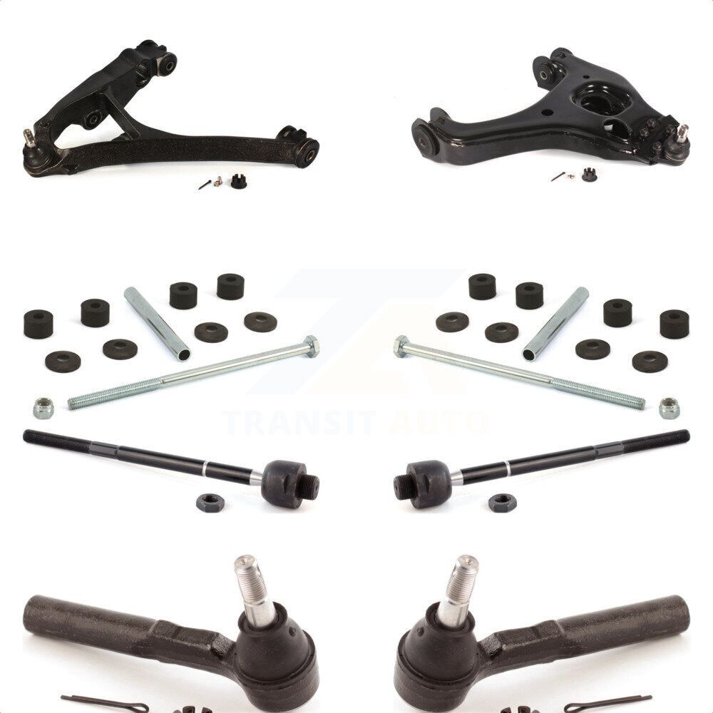 Front Suspension Control Arm And Ball Joint Assembly Steering Tie Rod End Stabilizer Bar Link Kit (8Pc) For 2005 Chevrolet Silverado 1500 RWD with Torsion front springs Rack steering type KTR-104052