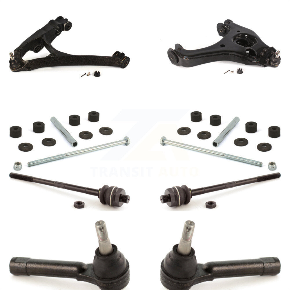 Front Suspension Control Arm And Ball Joint Assembly Steering Tie Rod End Stabilizer Bar Link Kit (8Pc) For 2005 Chevrolet Silverado 1500 RWD with Torsion front springs Gear steering type KTR-104054