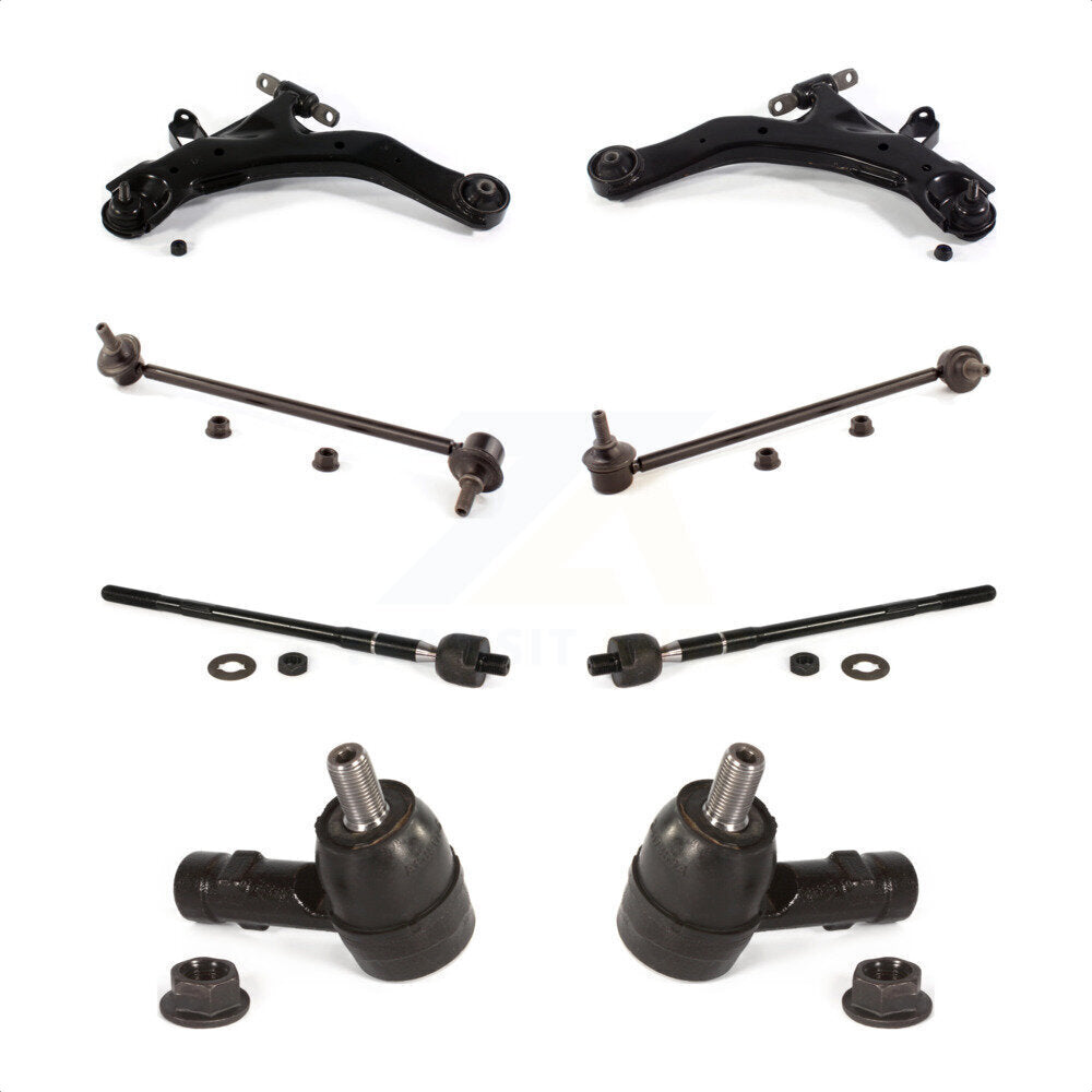 Front Suspension Control Arm And Ball Joint Assembly Steering Tie Rod End Stabilizer Bar Link Kit (8Pc) For 2003-2008 Hyundai Tiburon KTR-104055