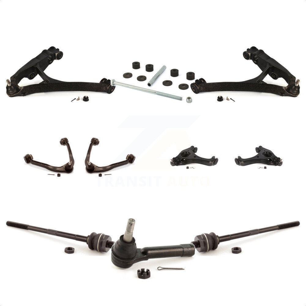 Front Control Arms Assembly And Lower Ball Joints Tie Rods Link Sway Bar Suspension Kit (10Pc) For 2005 Chevrolet Silverado 1500 RWD with Torsion front springs Gear steering type KTR-104069