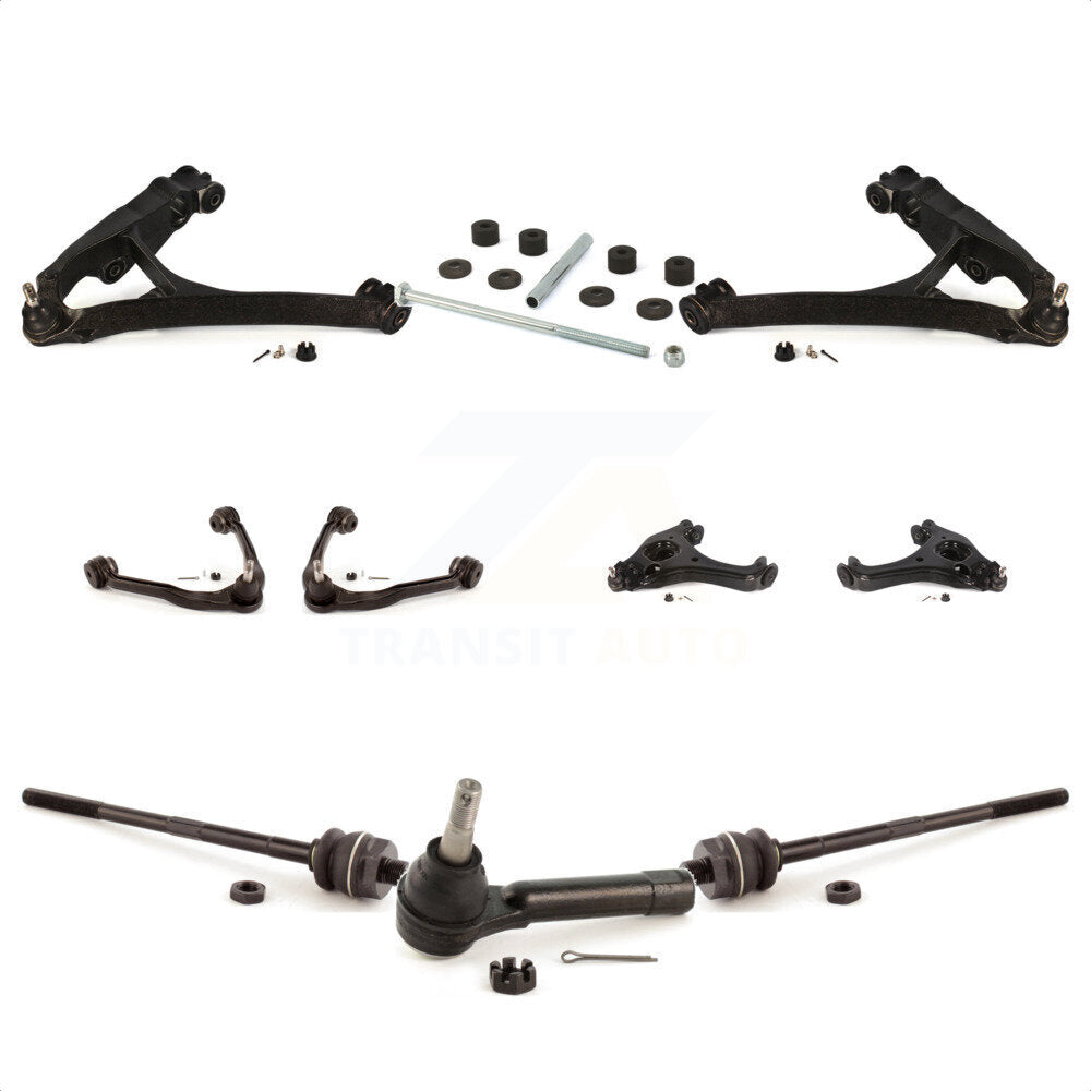Front Control Arms Assembly And Lower Ball Joints Tie Rods Link Sway Bar Suspension Kit (10Pc) For 2005 Chevrolet Silverado 1500 RWD with Torsion front springs Gear steering type KTR-104071