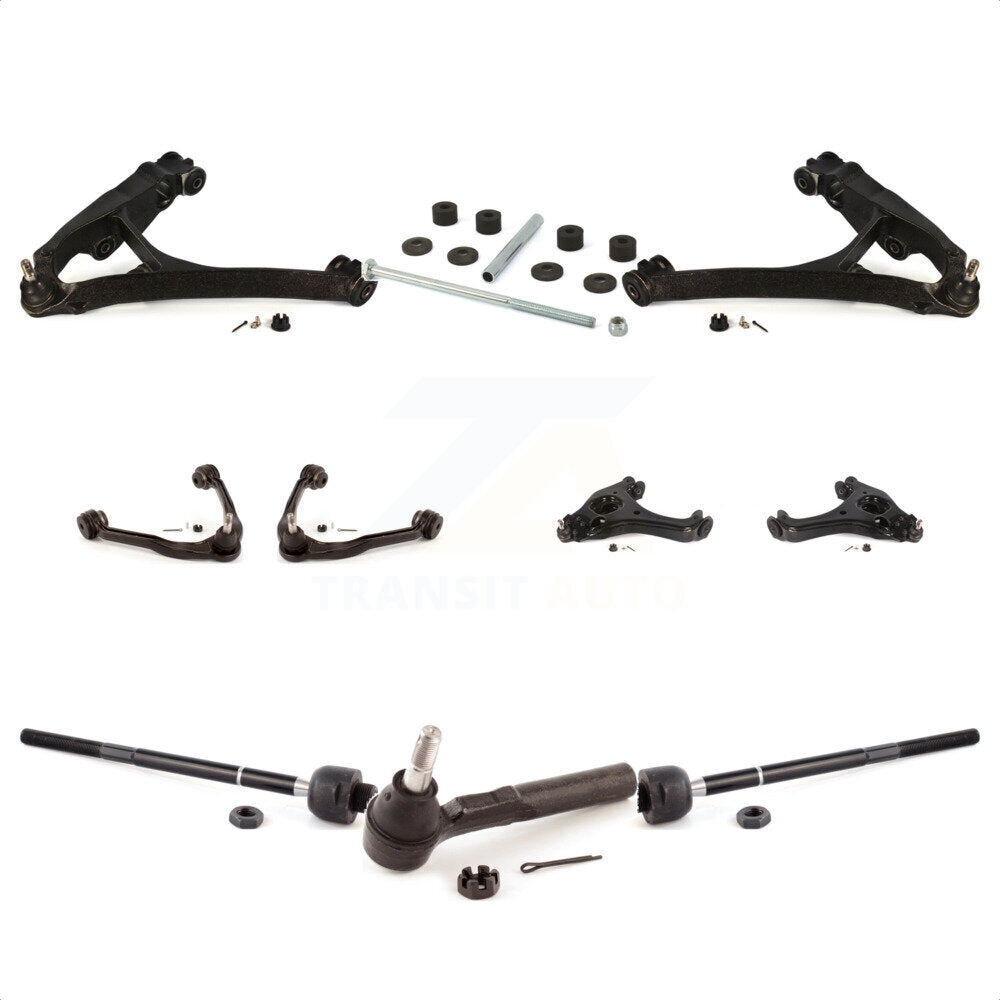 Front Control Arms Assembly And Lower Ball Joints Tie Rods Link Sway Bar Suspension Kit (10Pc) For 2005 Chevrolet Silverado 1500 RWD with Torsion front springs Rack steering type KTR-104075