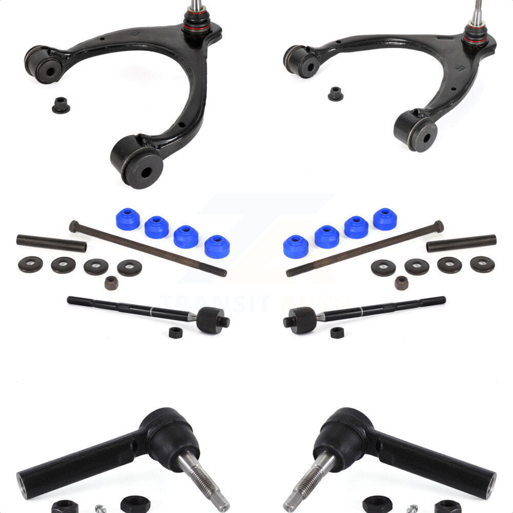 Front Suspension Control Arm And Ball Joint Assembly Steering Tie Rod End Stabilizer Bar Link Kit (8Pc) For Chevrolet Silverado 1500 GMC Sierra Tahoe Yukon Cadillac XL Suburban Escalade ESV LD Limited With Aluminum Knuckles KTR-104137