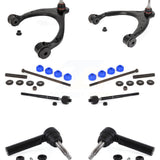 Front Suspension Control Arm And Ball Joint Assembly Steering Tie Rod End Stabilizer Bar Link Kit (8Pc) For Chevrolet Silverado 1500 GMC Sierra Tahoe Yukon Cadillac XL Suburban Escalade ESV LD Limited With Aluminum Knuckles KTR-104137