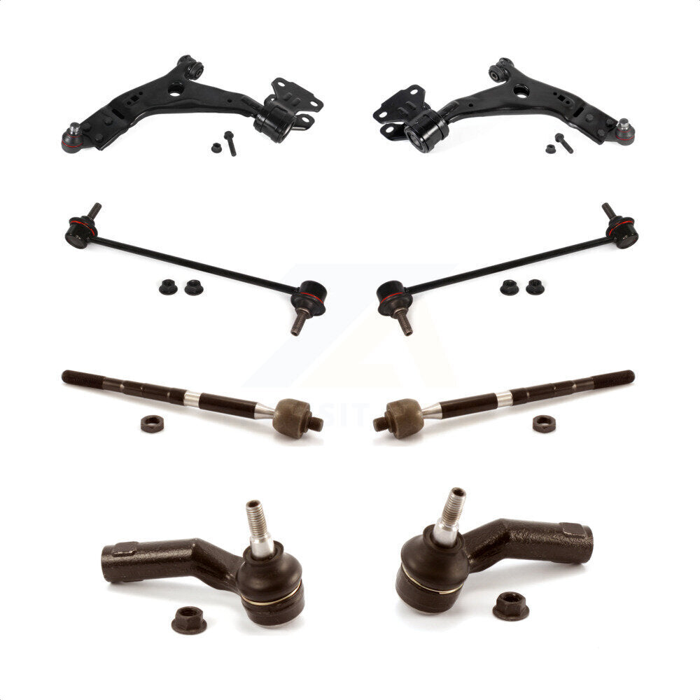 Front Suspension Control Arm And Ball Joint Assembly Steering Tie Rod End Stabilizer Bar Link Kit (8Pc) For Ford Focus Transit Connect KTR-104148