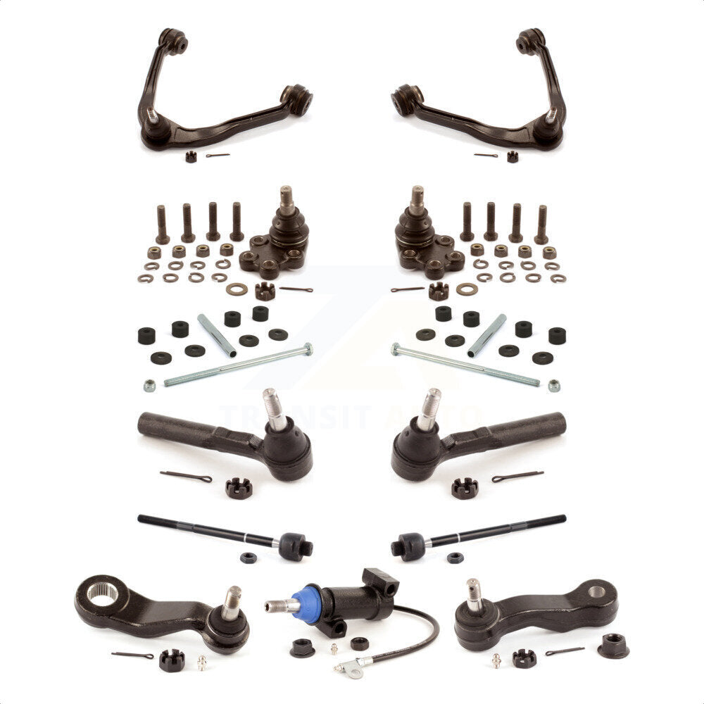 Front Control Arms Assembly And Lower Ball Joints Tie Rods Link Sway Bar Suspension Kit (13Pc) For 2007-2007 Chevrolet Silverado 1500 Classic GMC Sierra Without Frame Bracket RWD with Coil front springs Rack steering type KTR-104186