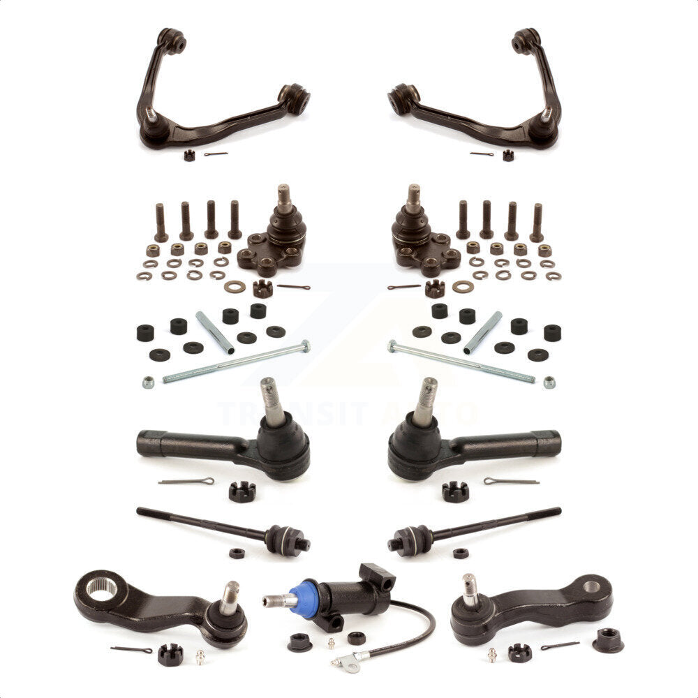 Front Control Arms Assembly And Lower Ball Joints Tie Rods Link Sway Bar Suspension Kit (13Pc) For 2007-2007 Chevrolet Silverado 1500 Classic GMC Sierra Without Frame Bracket RWD with Coil front springs Gear steering type KTR-104190