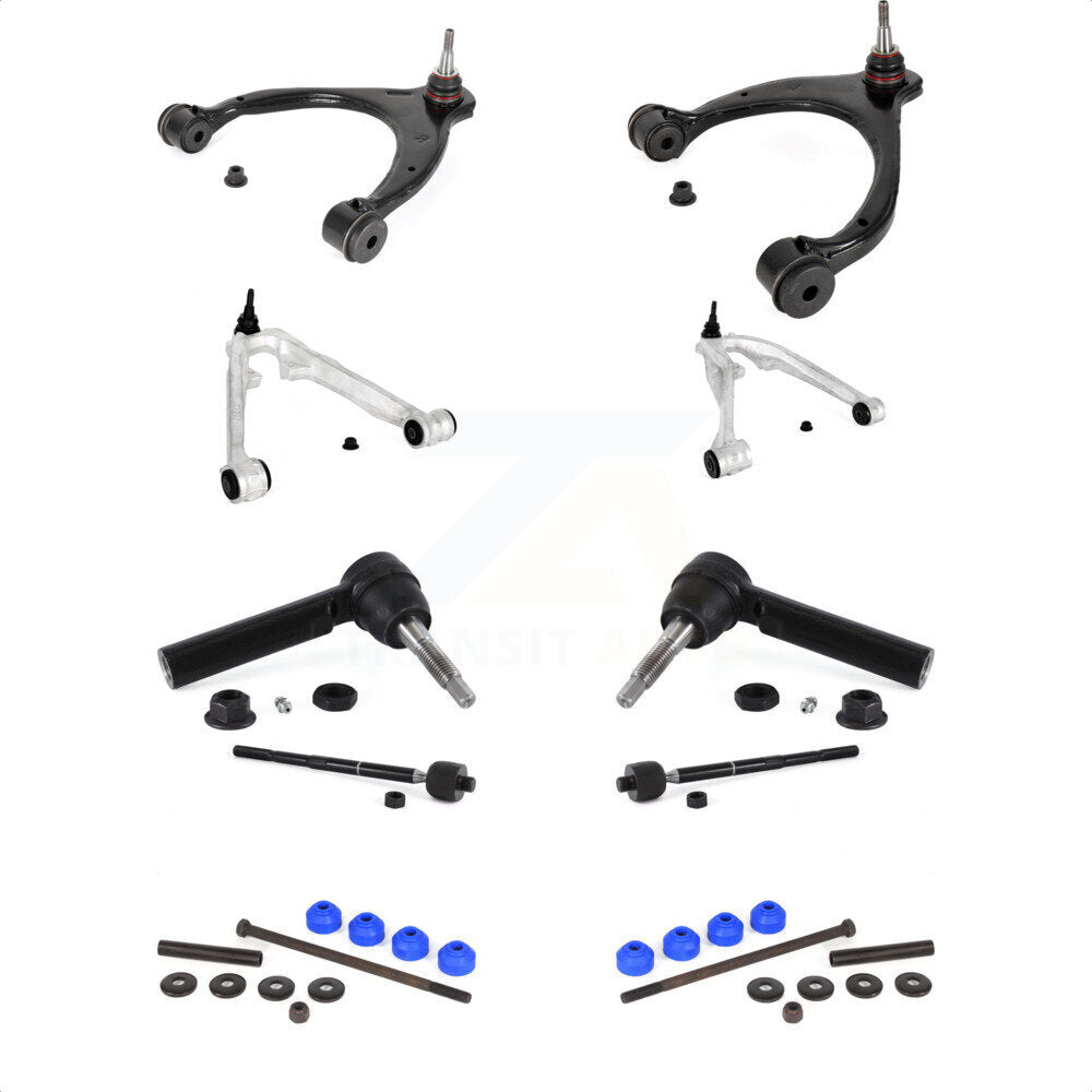 Front Control Arms Assembly And Lower Ball Joints Tie Rods Link Sway Bar Suspension Kit (10Pc) For Chevrolet Silverado 1500 GMC Sierra Cadillac Yukon XL Escalade ESV Suburban With Aluminum Steering Knuckles KTR-104200