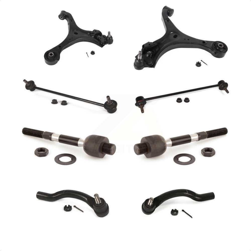 Front Suspension Control Arm And Ball Joint Assembly Steering Tie Rod End Stabilizer Bar Link Kit (8Pc) For 2014-2015 Honda Civic Si KTR-104454