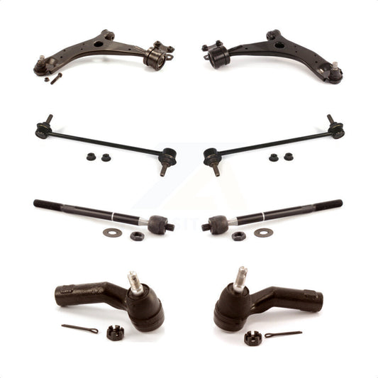 Front Suspension Control Arm And Ball Joint Assembly Steering Tie Rod End Stabilizer Bar Link Kit (8Pc) For 2007-2009 Mazda 3 Turbocharged KTR-104467
