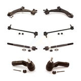 Front Suspension Control Arm And Ball Joint Assembly Steering Tie Rod End Stabilizer Bar Link Kit (8Pc) For 2007-2009 Mazda 3 Turbocharged KTR-104467