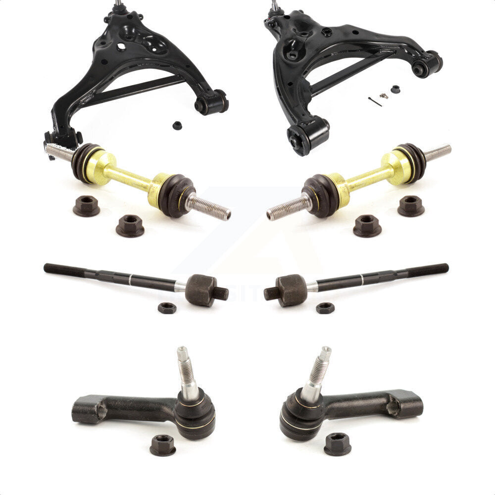 Front Suspension Control Arm And Ball Joint Assembly Steering Tie Rod End Stabilizer Bar Link Kit (8Pc) For Ford F-150 Studs Face Opposite Directions KTR-104470